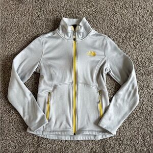 The North Face Gray Jacket with Yellow Accents